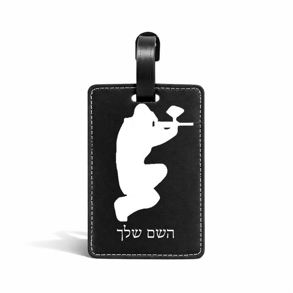תווית לסימון מזוודה \ תיק בעיצוב אישי עם השם שלך בעיצוב שחקן כאב כדור גודל 10.3 × 7 ס"מ