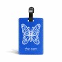תווית לסימון מזוודה \ תיק בעיצוב אישי עם השם שלך בעיצוב פרפר גודל 10.3 × 7 ס"מ