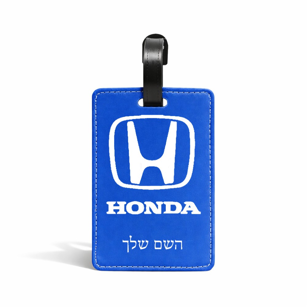 תווית לסימון מזוודה \ תיק בעיצוב אישי עם השם שלך בעיצוב הונדה 2 גודל 10.3 × 7 ס"מ