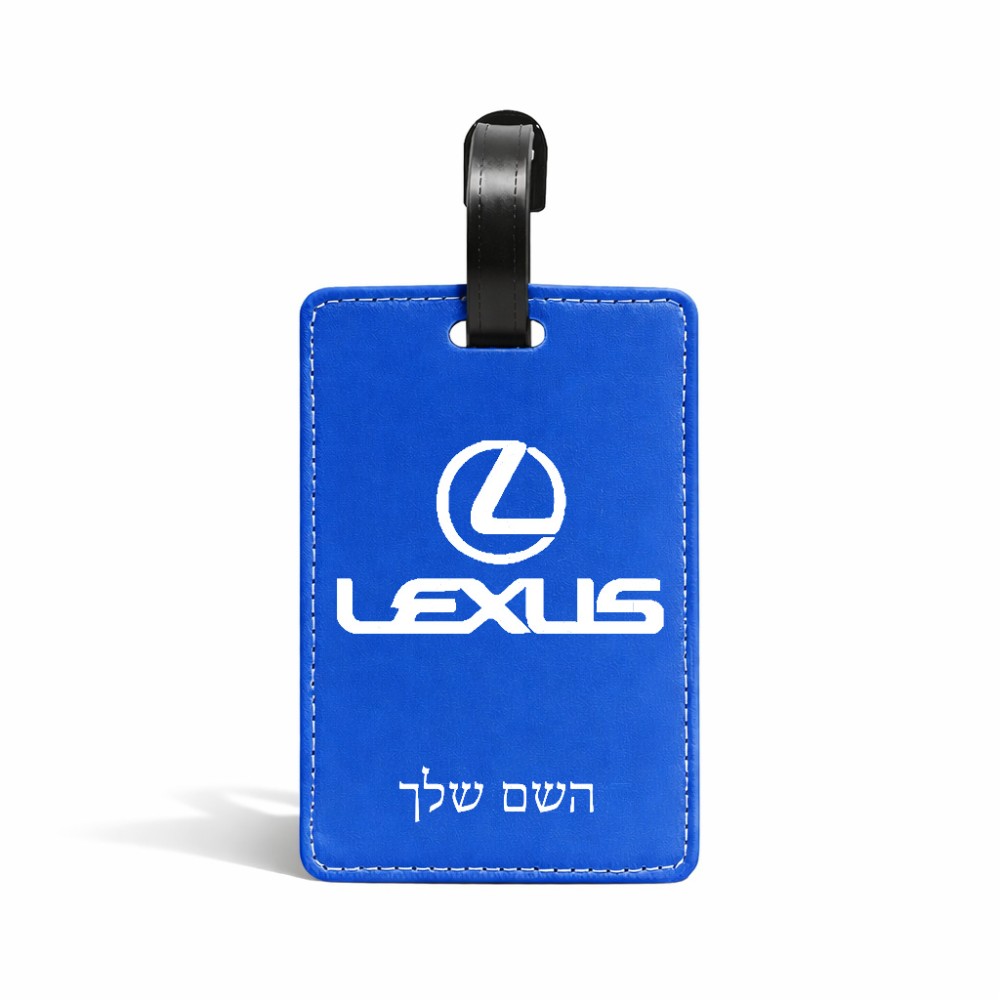 תווית לסימון מזוודה \ תיק בעיצוב אישי עם השם שלך בעיצוב לקסוס גודל 10.3 × 7 ס"מ
