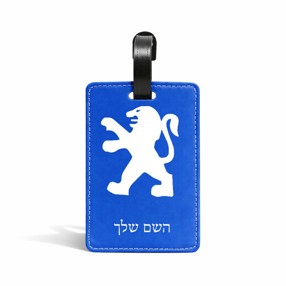 תווית לסימון מזוודה \ תיק בעיצוב אישי עם השם שלך בעיצוב פיג'ו גודל 10.3 × 7 ס"מ