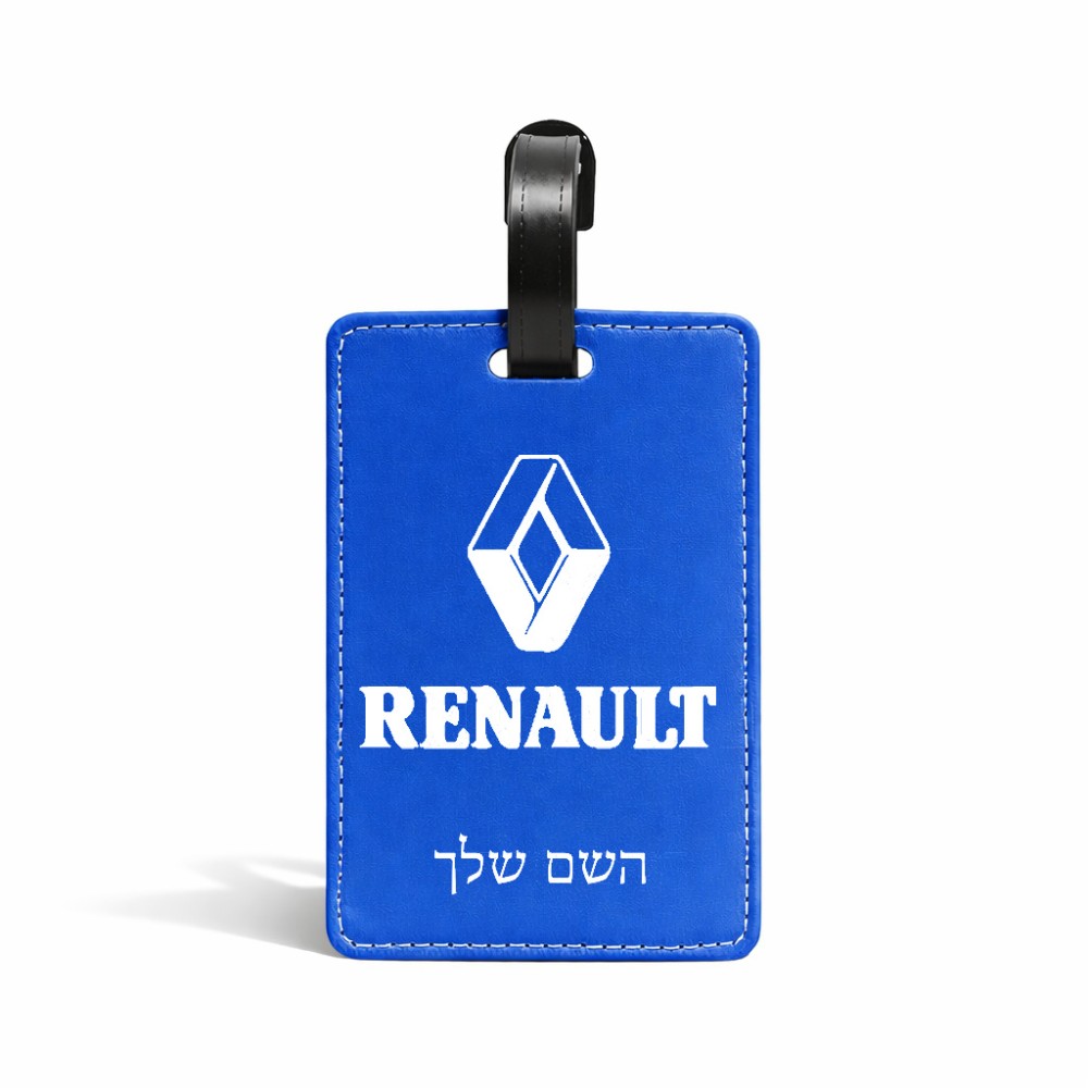 תווית לסימון מזוודה \ תיק בעיצוב אישי עם השם שלך בעיצוב רנו גודל 10.3 × 7 ס"מ
