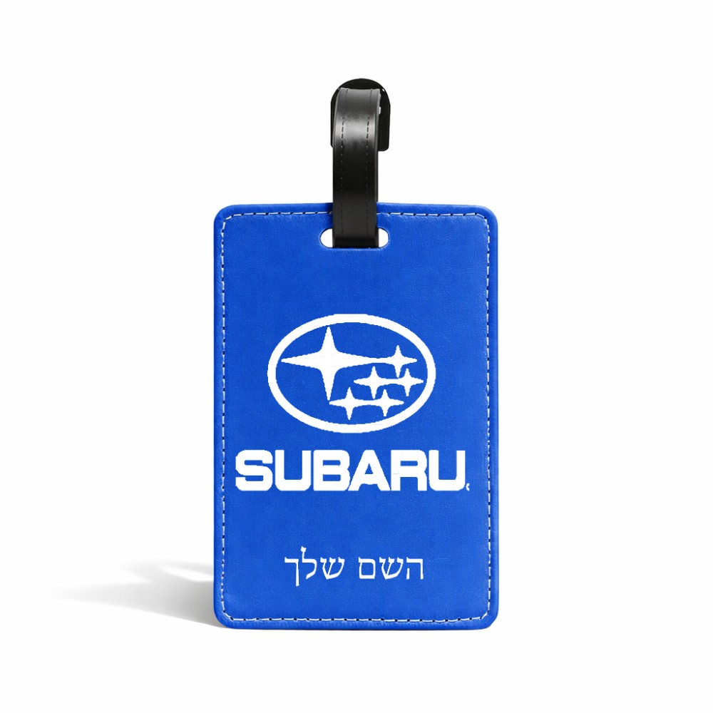 תווית לסימון מזוודה \ תיק בעיצוב אישי עם השם שלך בעיצוב סובארו גודל 10.3 × 7 ס"מ