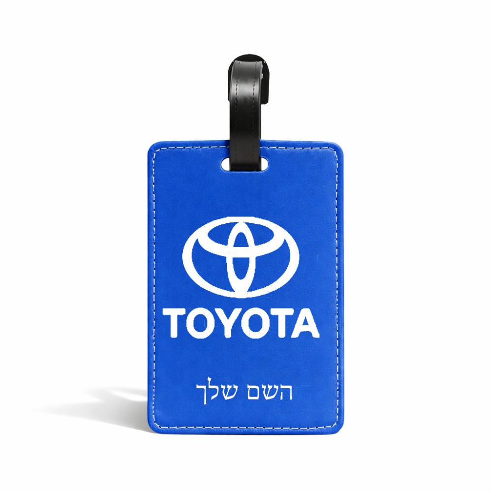תווית לסימון מזוודה \ תיק בעיצוב אישי עם השם שלך בעיצוב טויוטה גודל 10.3 × 7 ס"מ