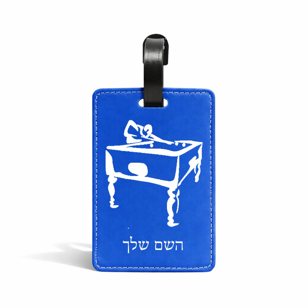 תווית לסימון מזוודה \ תיק בעיצוב אישי עם השם שלך בעיצוב שחקן ביליארד גודל 10.3 × 7 ס"מ