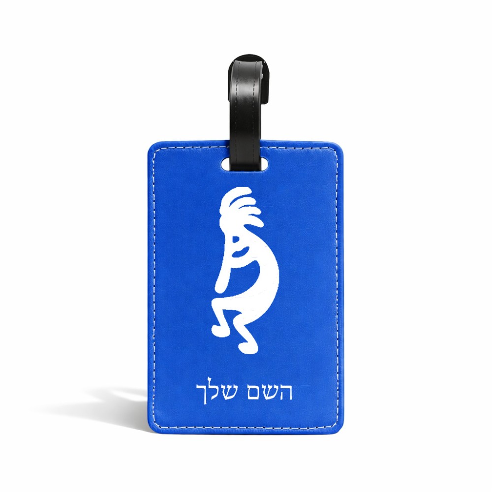 תווית לסימון מזוודה \ תיק בעיצוב אישי עם השם שלך בעיצוב קוקופלי גודל 10.3 × 7 ס"מ