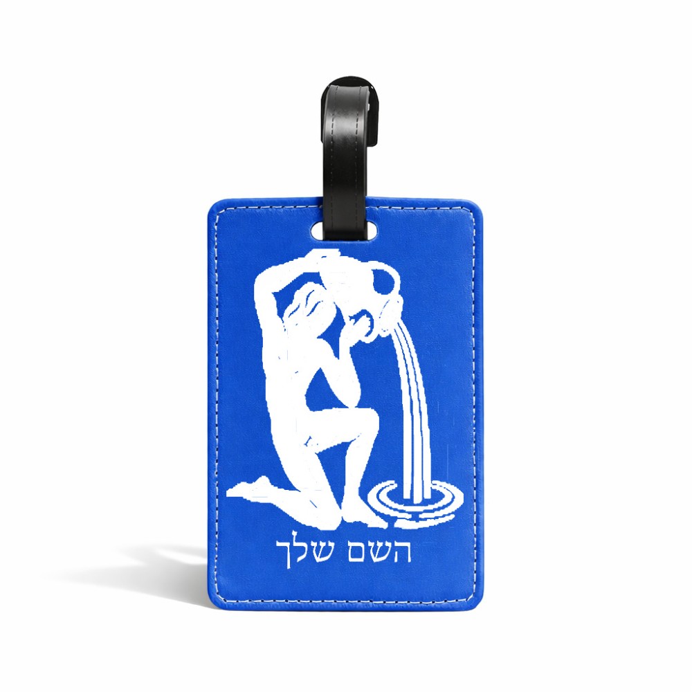 תווית לסימון מזוודה \ תיק בעיצוב אישי עם השם שלך בעיצוב מזלות - דלי גודל 10.3 × 7 ס"מ