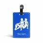 תווית לסימון מזוודה \ תיק בעיצוב אישי עם השם שלך בעיצוב מזלות - תאומים גודל 10.3 × 7 ס"מ