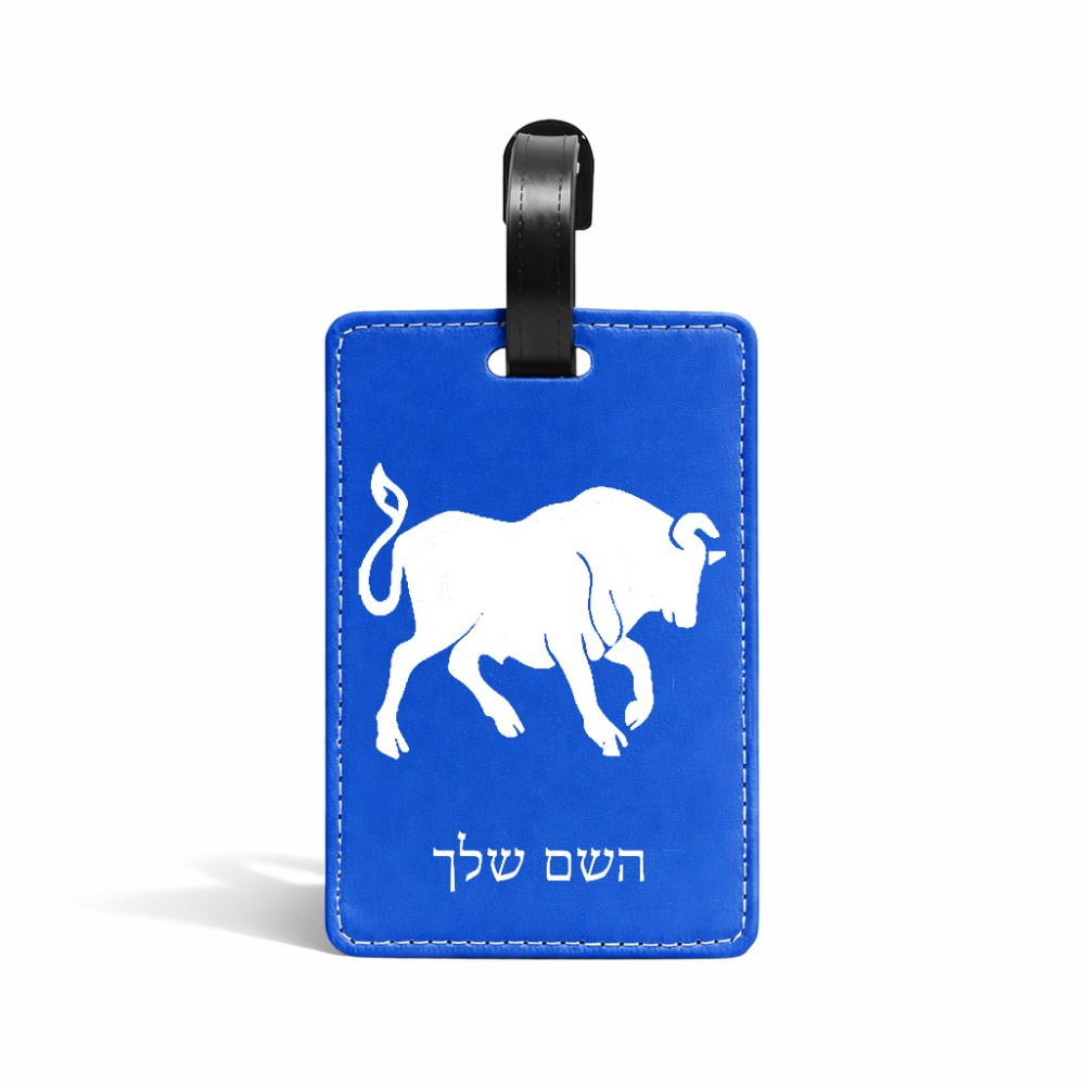תווית לסימון מזוודה \ תיק בעיצוב אישי עם השם שלך בעיצוב מזלות - שור גודל 10.3 × 7 ס"מ