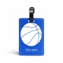 תווית לסימון מזוודה \ תיק בעיצוב אישי עם השם שלך בעיצוב כדורסל גודל 10.3 × 7 ס"מ