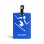 תווית לסימון מזוודה \ תיק בעיצוב אישי עם השם שלך בעיצוב סקי אולימפי גודל 10.3 × 7 ס"מ