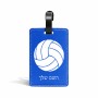 תווית לסימון מזוודה \ תיק בעיצוב אישי עם השם שלך בעיצוב כדור כדורעף גודל 10.3 × 7 ס"מ