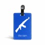 תווית לסימון מזוודה \ תיק בעיצוב אישי עם השם שלך בעיצוב אק 47 גודל 10.3 × 7 ס"מ