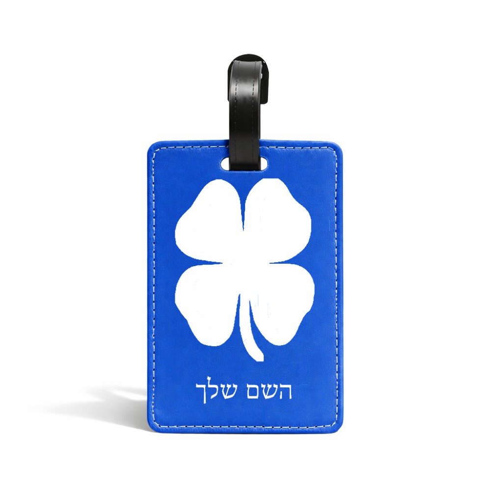 תווית לסימון מזוודה \ תיק בעיצוב אישי עם השם שלך בעיצוב קלבר גודל 10.3 × 7 ס"מ
