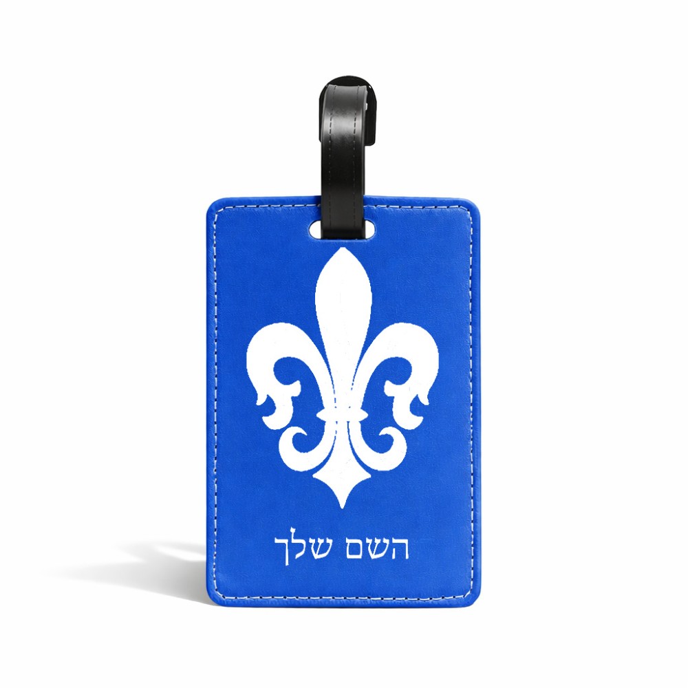 תווית לסימון מזוודה \ תיק בעיצוב אישי עם השם שלך בעיצוב פרחי פרחים - צרפת גודל 10.3 × 7 ס"מ