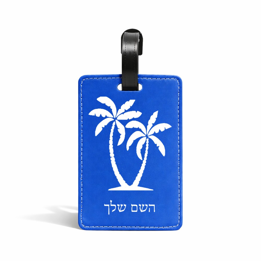 תווית לסימון מזוודה \ תיק בעיצוב אישי עם השם שלך בעיצוב כפות ידיים גודל 10.3 × 7 ס"מ