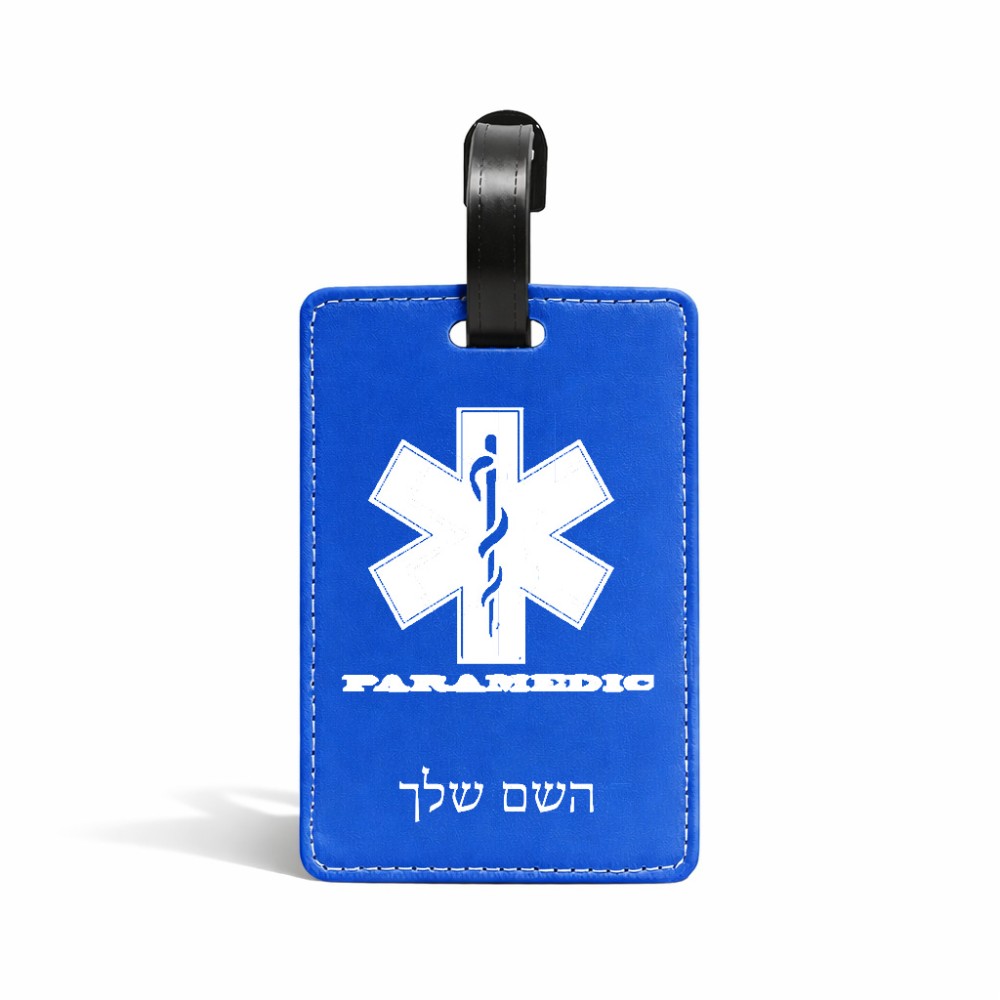 תווית לסימון מזוודה \ תיק בעיצוב אישי עם השם שלך בעיצוב חובש גודל 10.3 × 7 ס"מ