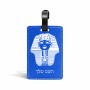 תווית לסימון מזוודה \ תיק בעיצוב אישי עם השם שלך בעיצוב פרעה - תות ענח' אמון מצרי גודל 10.3 × 7 ס"מ