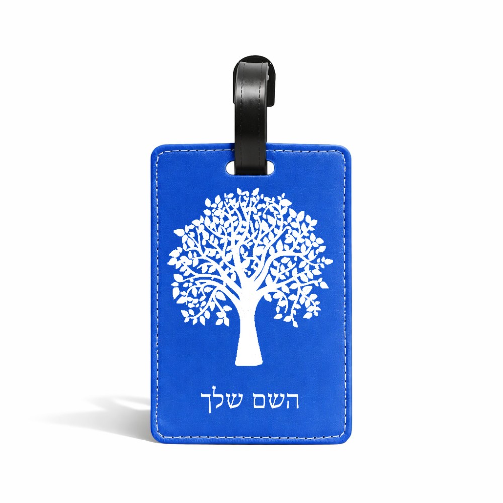 תווית לסימון מזוודה \ תיק בעיצוב אישי עם השם שלך בעיצוב עץ גודל 10.3 × 7 ס"מ