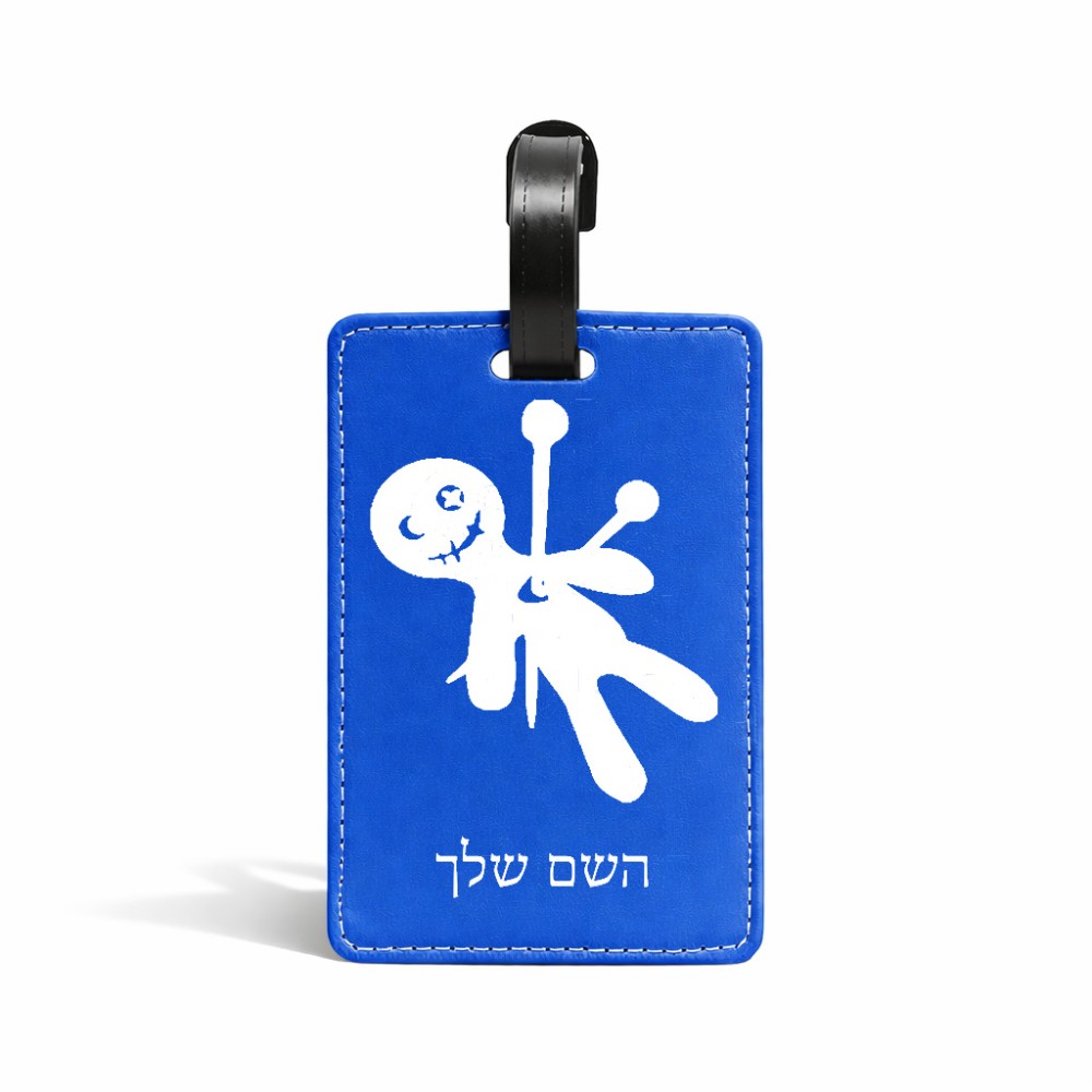 תווית לסימון מזוודה \ תיק בעיצוב אישי עם השם שלך בעיצוב וודו גודל 10.3 × 7 ס"מ