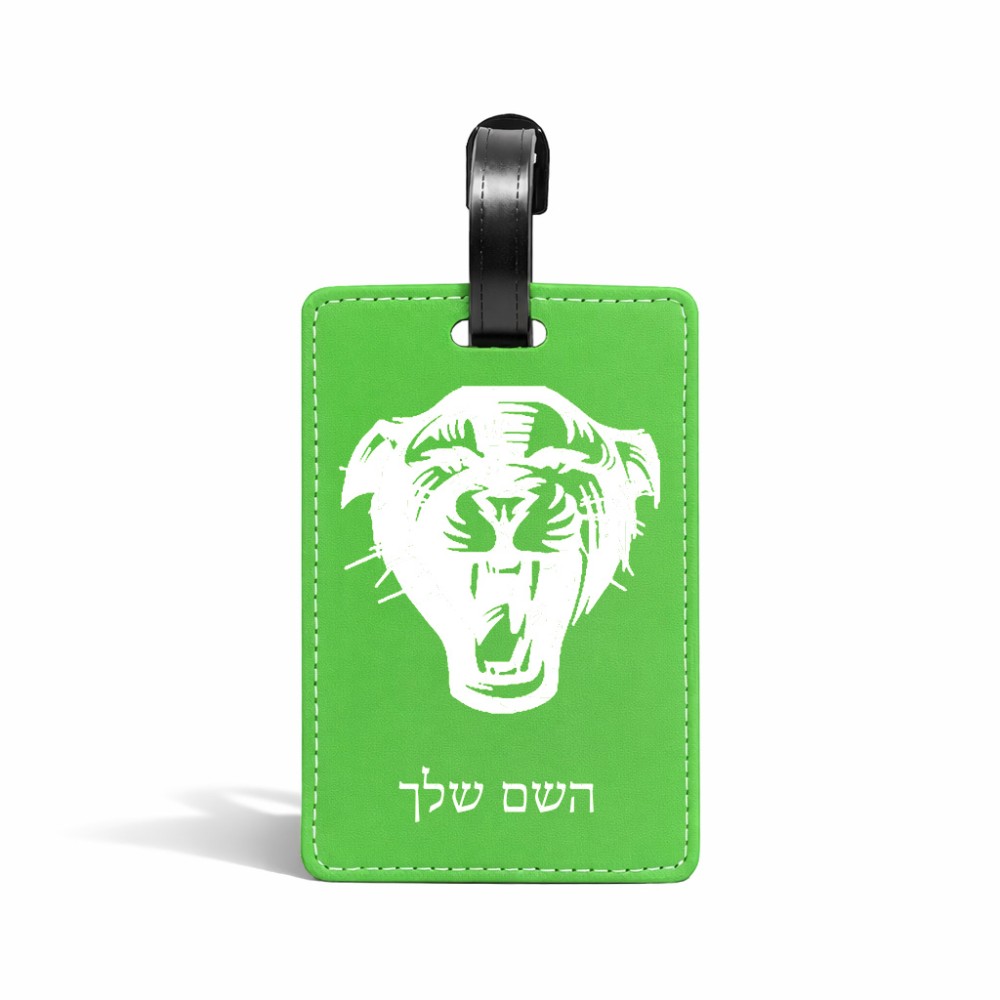 תווית לסימון מזוודה \ תיק בעיצוב אישי עם השם שלך בעיצוב פני פנטרה גודל 10.3 × 7 ס"מ