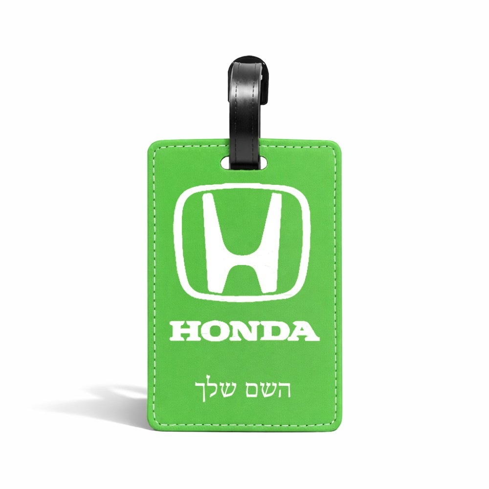 תווית לסימון מזוודה \ תיק בעיצוב אישי עם השם שלך בעיצוב הונדה 2 גודל 10.3 × 7 ס"מ