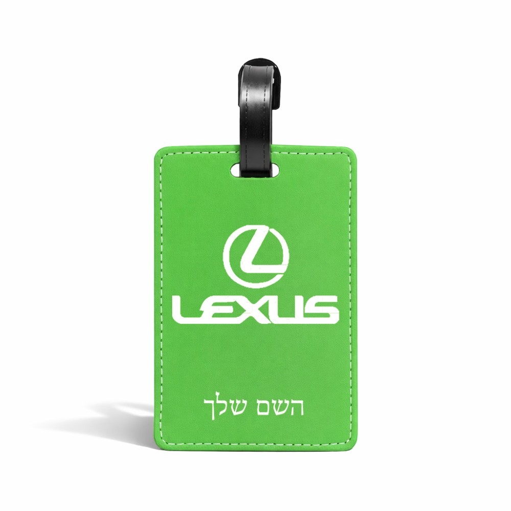 תווית לסימון מזוודה \ תיק בעיצוב אישי עם השם שלך בעיצוב לקסוס גודל 10.3 × 7 ס"מ