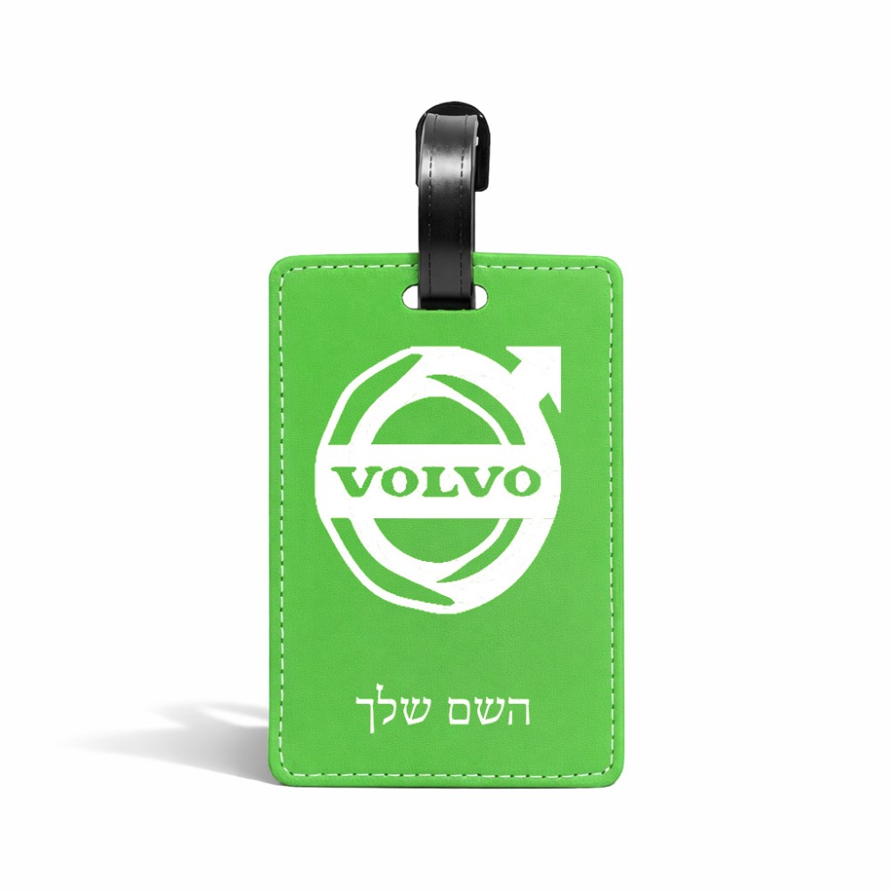 תווית לסימון מזוודה \ תיק בעיצוב אישי עם השם שלך בעיצוב וולוו גודל 10.3 × 7 ס"מ