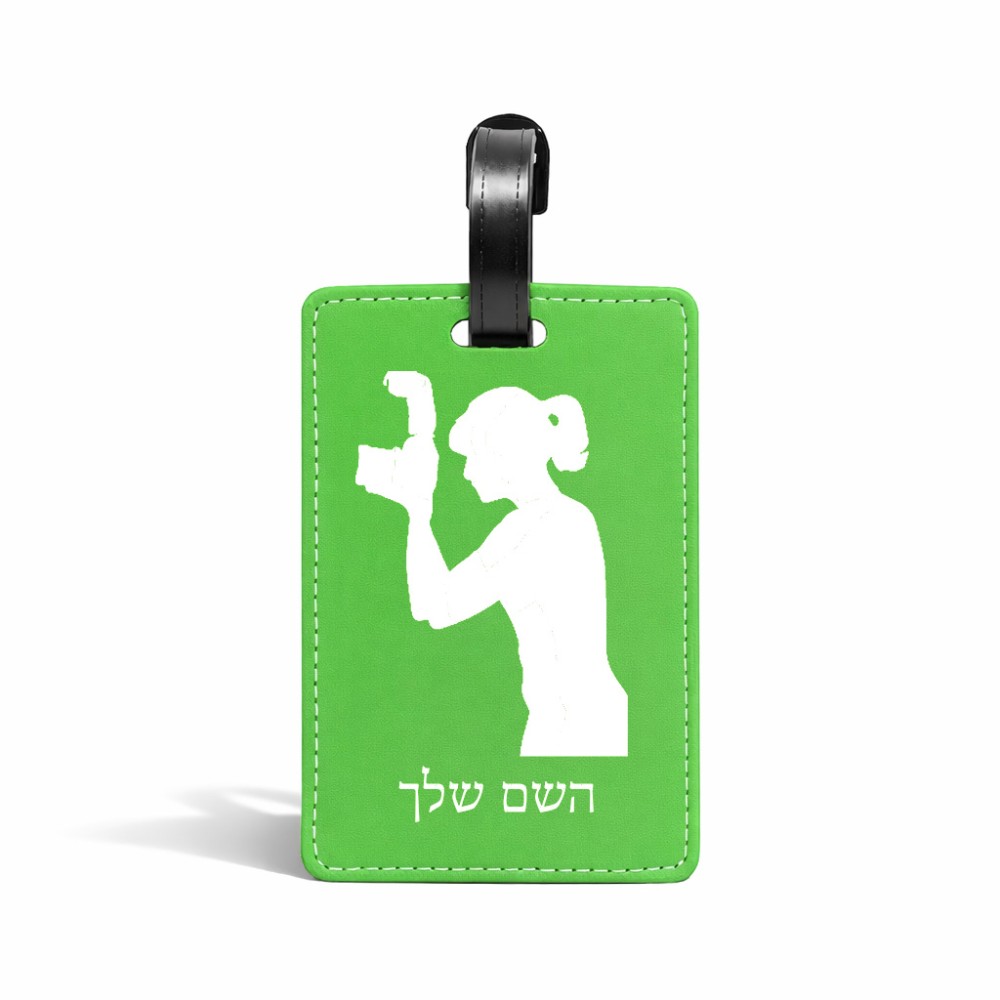 תווית לסימון מזוודה \ תיק בעיצוב אישי עם השם שלך בעיצוב צלמת - אישה גודל 10.3 × 7 ס"מ