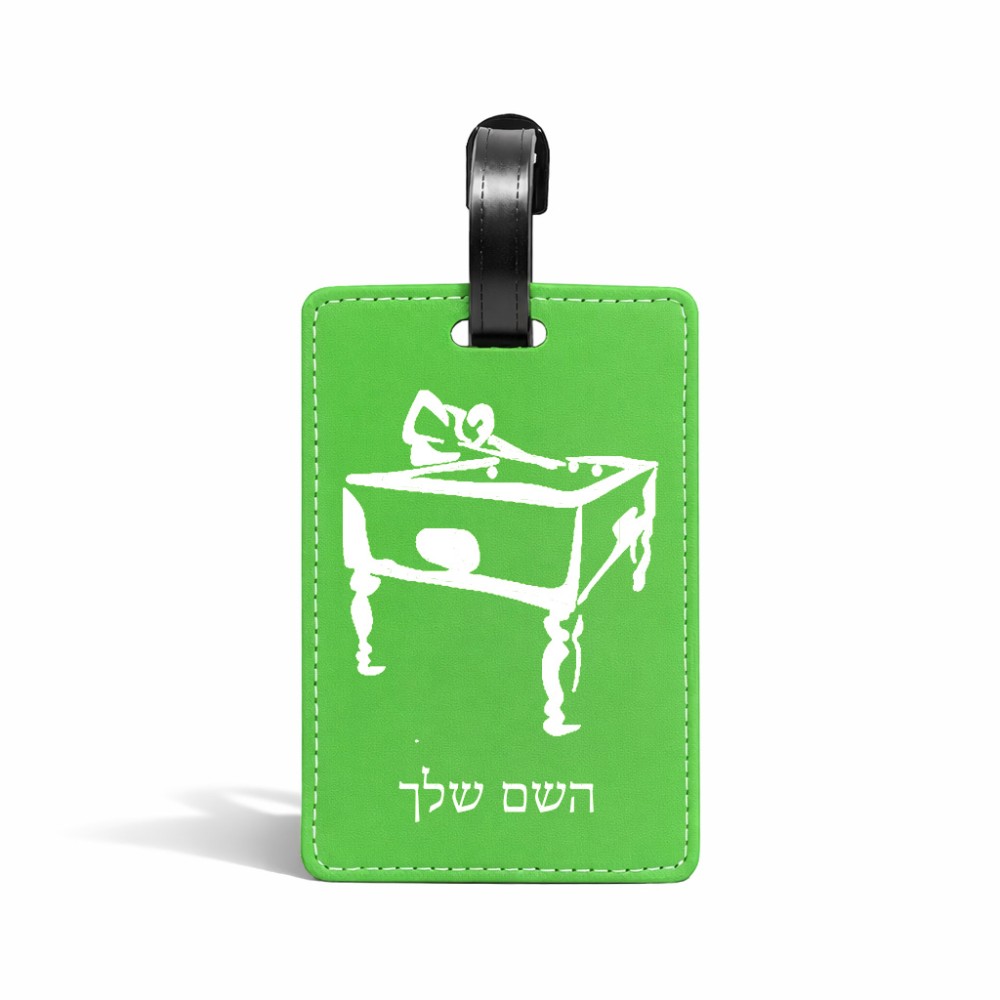 תווית לסימון מזוודה \ תיק בעיצוב אישי עם השם שלך בעיצוב שחקן ביליארד גודל 10.3 × 7 ס"מ