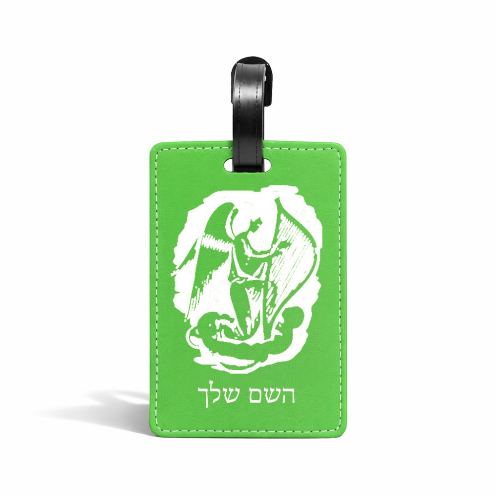 תווית לסימון מזוודה \ תיק בעיצוב אישי עם השם שלך בעיצוב אנג'ל מוזיקלי גודל 10.3 × 7 ס"מ