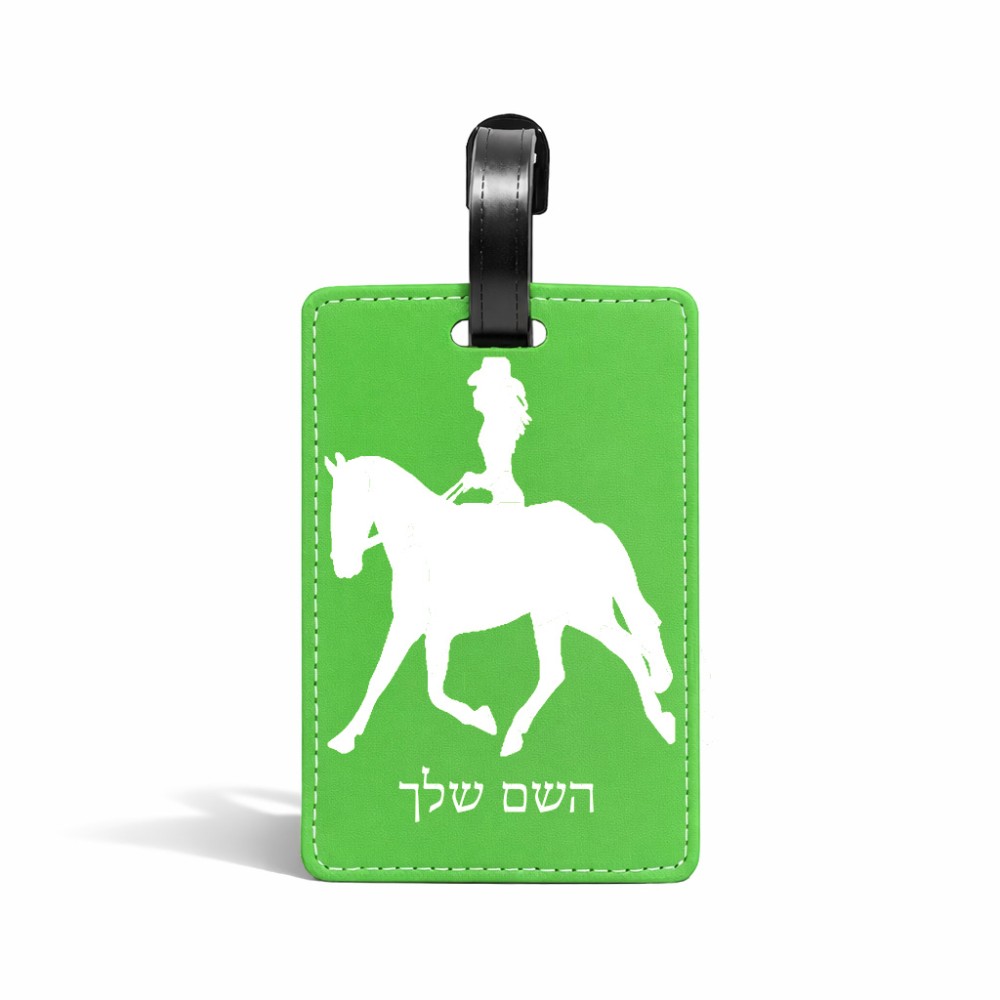 תווית לסימון מזוודה \ תיק בעיצוב אישי עם השם שלך בעיצוב קאוגירל - אישה גודל 10.3 × 7 ס"מ