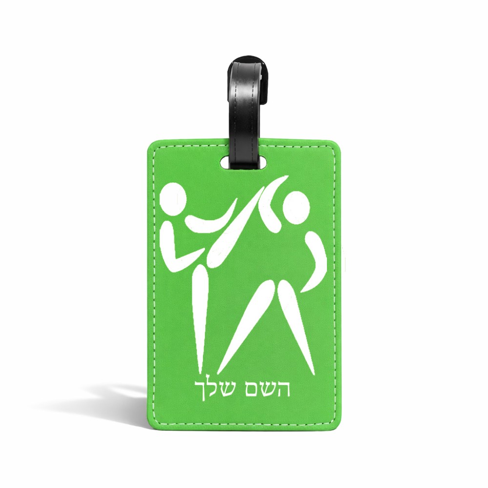 תווית לסימון מזוודה \ תיק בעיצוב אישי עם השם שלך בעיצוב לוחמים אולימפיים גודל 10.3 × 7 ס"מ