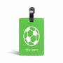 תווית לסימון מזוודה \ תיק בעיצוב אישי עם השם שלך בעיצוב כדורגל כדור כדורגל גודל 10.3 × 7 ס"מ