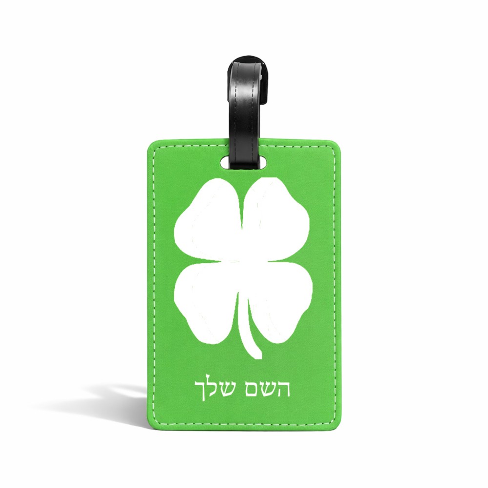 תווית לסימון מזוודה \ תיק בעיצוב אישי עם השם שלך בעיצוב קלבר גודל 10.3 × 7 ס"מ
