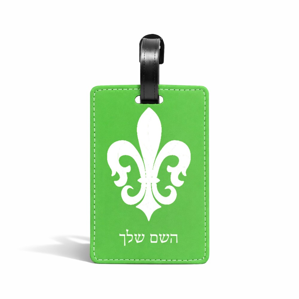 תווית לסימון מזוודה \ תיק בעיצוב אישי עם השם שלך בעיצוב פרחי פרחים - צרפת גודל 10.3 × 7 ס"מ
