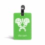 תווית לסימון מזוודה \ תיק בעיצוב אישי עם השם שלך בעיצוב פרחי קרן גודל 10.3 × 7 ס"מ