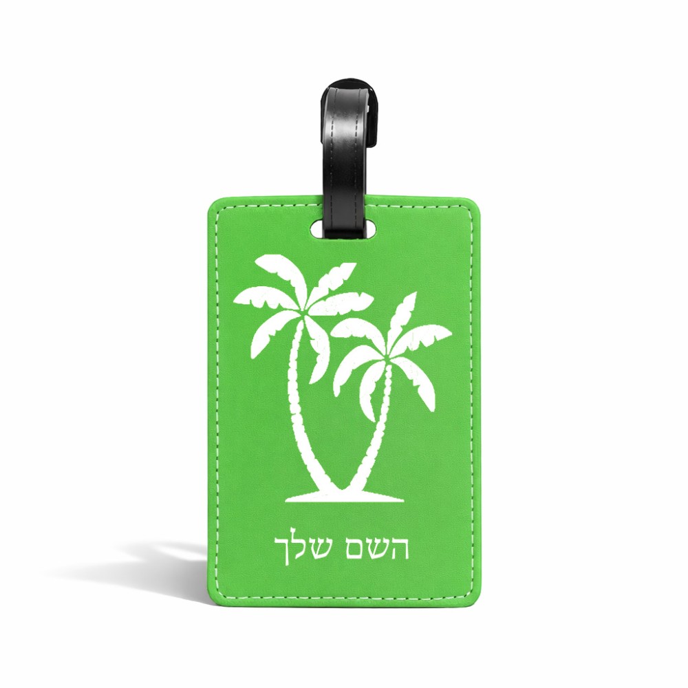 תווית לסימון מזוודה \ תיק בעיצוב אישי עם השם שלך בעיצוב כפות ידיים גודל 10.3 × 7 ס"מ
