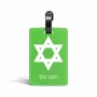 תווית לסימון מזוודה \ תיק בעיצוב אישי עם השם שלך בעיצוב מגן דוד - מגן דוד - ישראל גודל 10.3 × 7 ס"מ