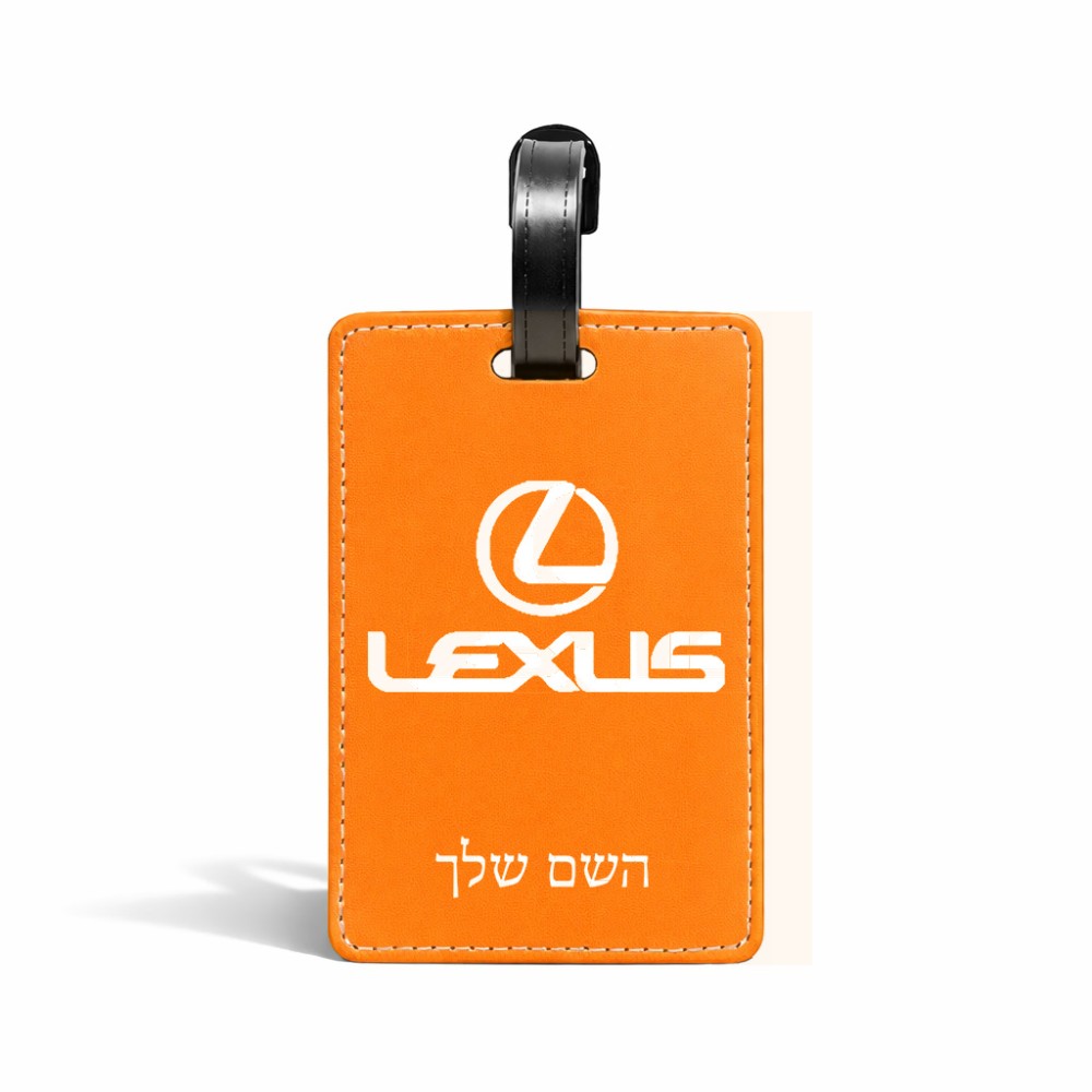 תווית לסימון מזוודה \ תיק בעיצוב אישי עם השם שלך בעיצוב לקסוס גודל 10.3 × 7 ס"מ