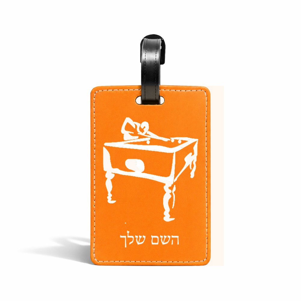 תווית לסימון מזוודה \ תיק בעיצוב אישי עם השם שלך בעיצוב שחקן ביליארד גודל 10.3 × 7 ס"מ