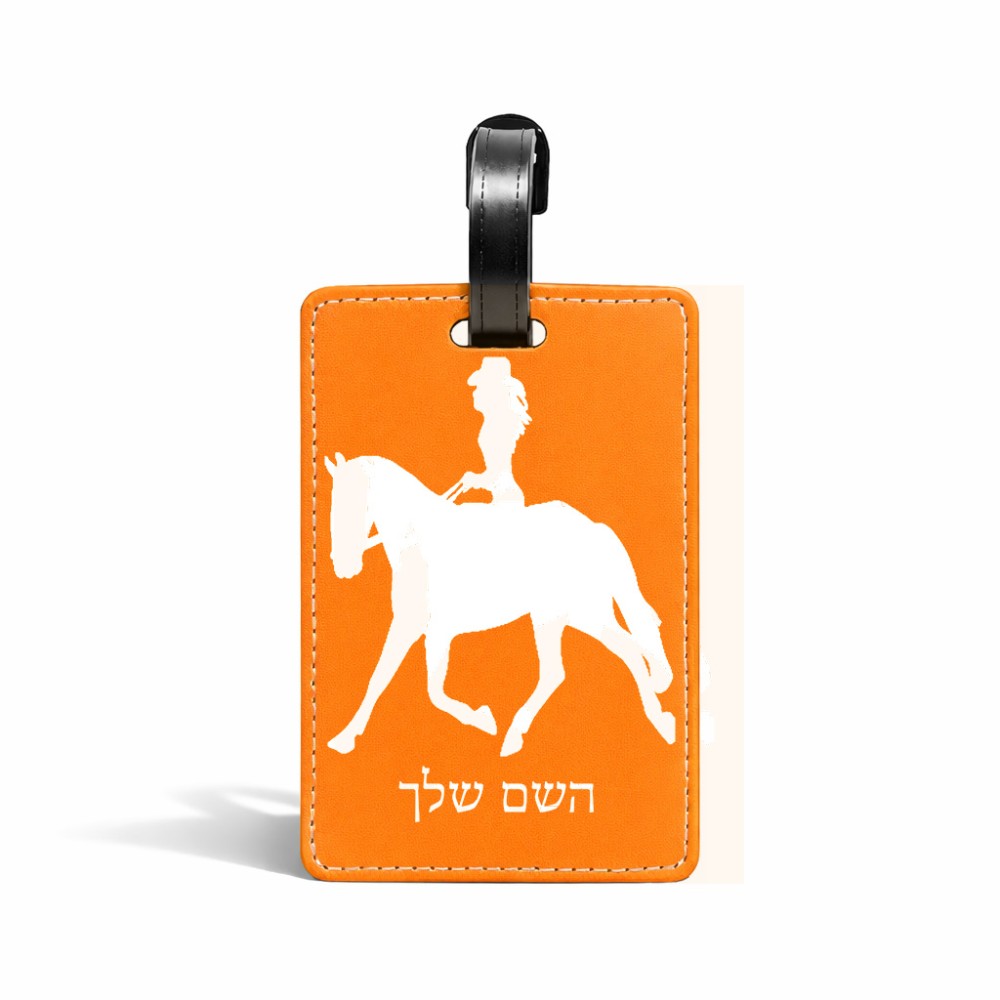 תווית לסימון מזוודה \ תיק בעיצוב אישי עם השם שלך בעיצוב קאוגירל - אישה גודל 10.3 × 7 ס"מ