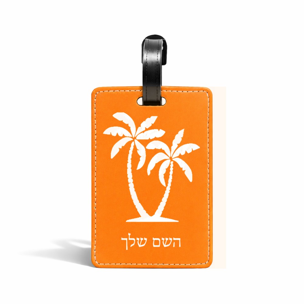 תווית לסימון מזוודה \ תיק בעיצוב אישי עם השם שלך בעיצוב כפות ידיים גודל 10.3 × 7 ס"מ