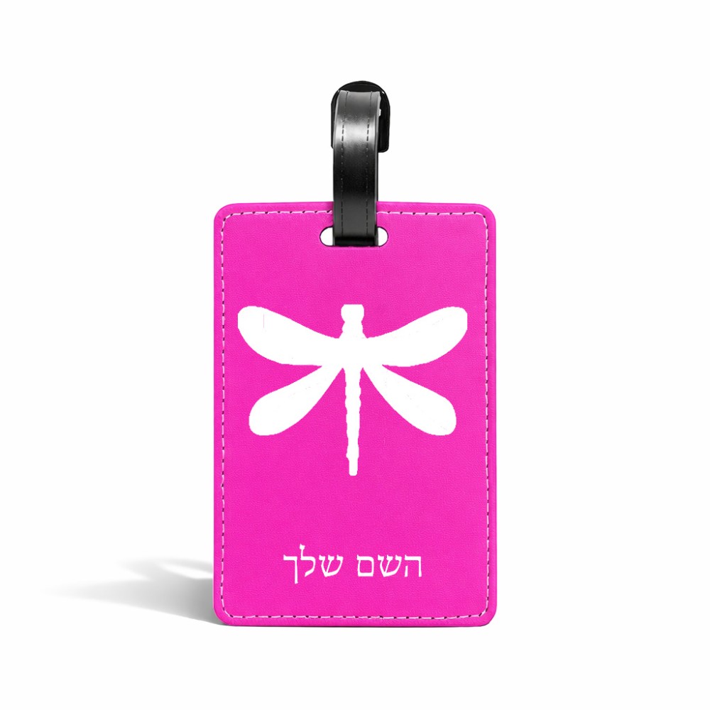 תווית לסימון מזוודה \ תיק בעיצוב אישי עם השם שלך בעיצוב שפירית גודל 10.3 × 7 ס"מ