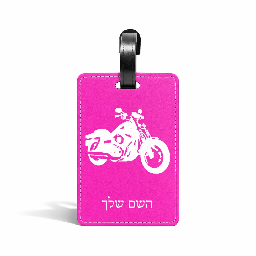 תווית לסימון מזוודה \ תיק בעיצוב אישי עם השם שלך בעיצוב הארלי-דיווידסון גודל 10.3 × 7 ס"מ