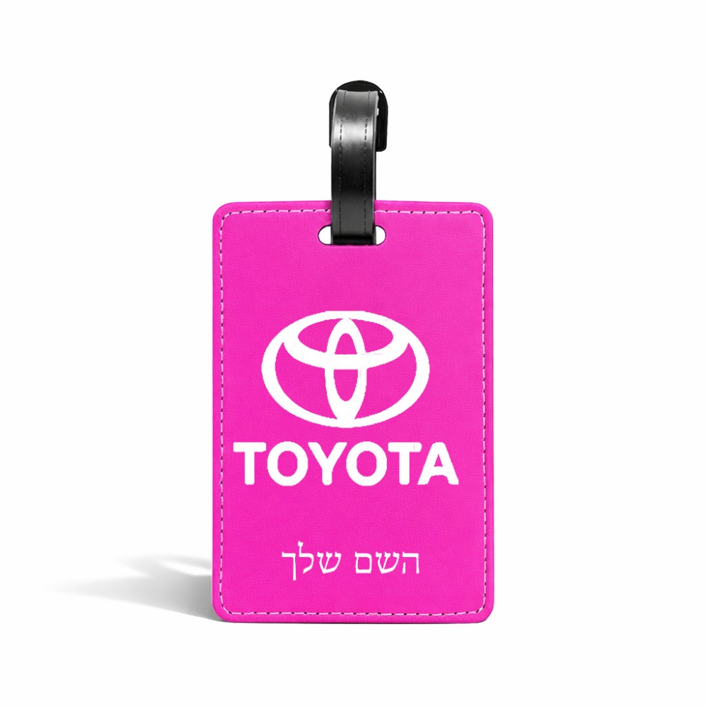 תווית לסימון מזוודה \ תיק בעיצוב אישי עם השם שלך בעיצוב טויוטה גודל 10.3 × 7 ס"מ