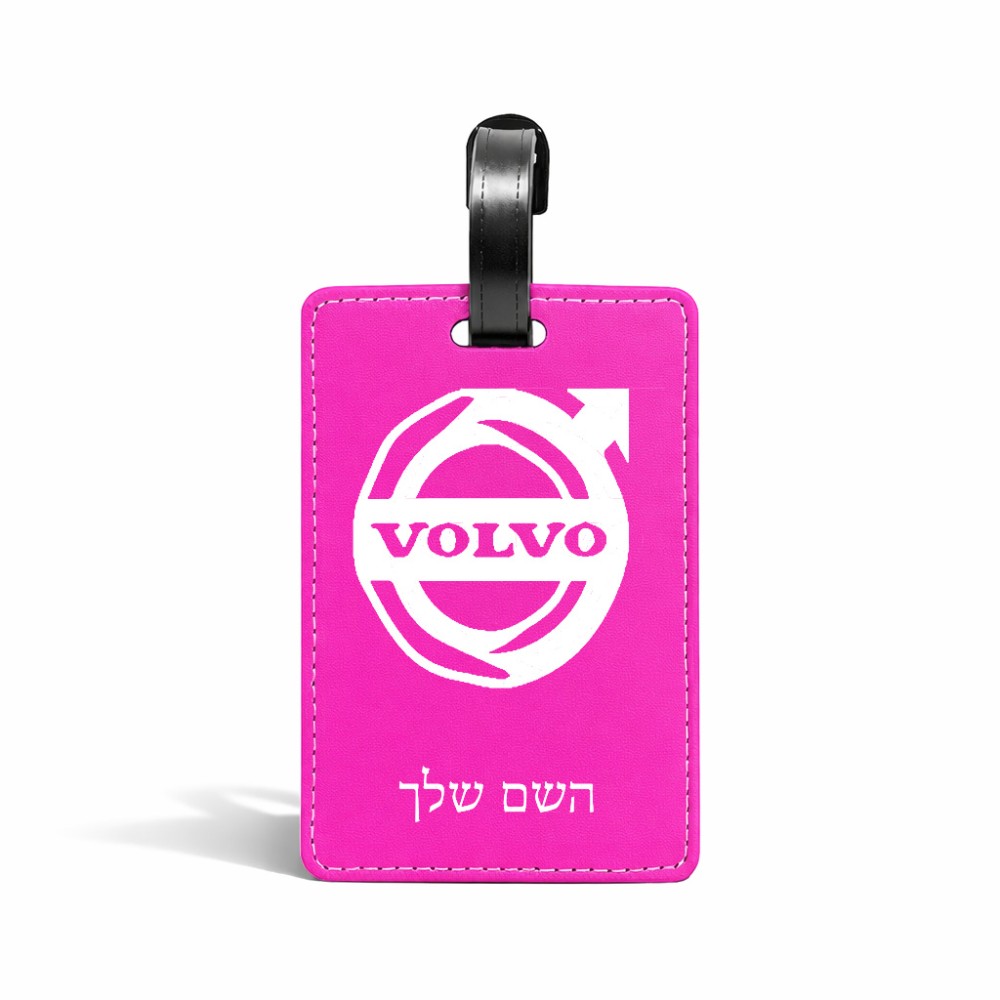 תווית לסימון מזוודה \ תיק בעיצוב אישי עם השם שלך בעיצוב וולוו גודל 10.3 × 7 ס"מ