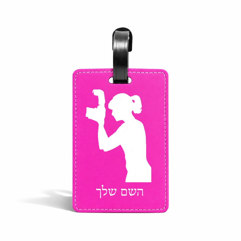 תווית לסימון מזוודה \ תיק בעיצוב אישי עם השם שלך בעיצוב צלמת - אישה גודל 10.3 × 7 ס"מ