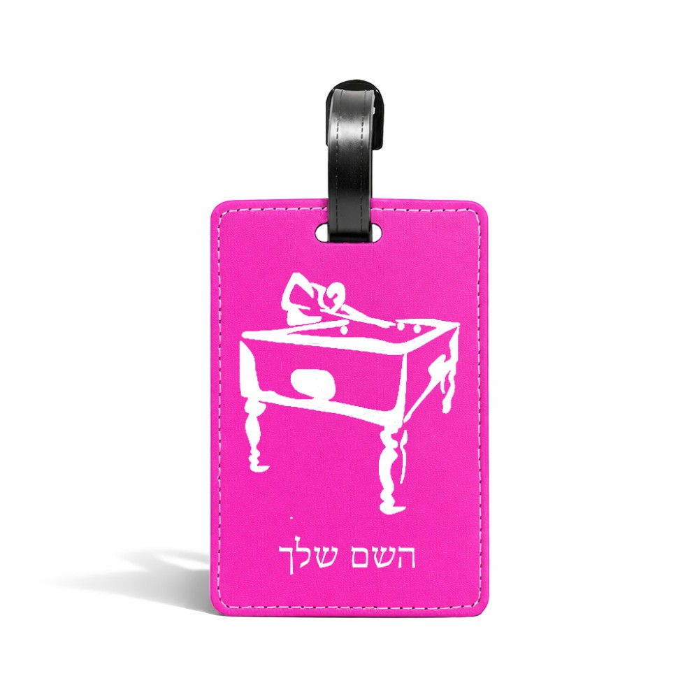תווית לסימון מזוודה \ תיק בעיצוב אישי עם השם שלך בעיצוב שחקן ביליארד גודל 10.3 × 7 ס"מ