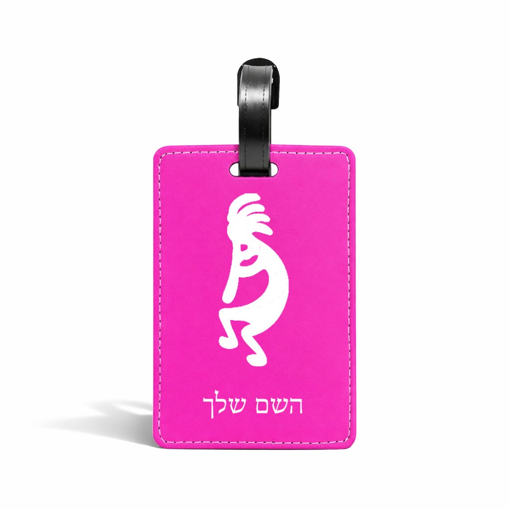 תווית לסימון מזוודה \ תיק בעיצוב אישי עם השם שלך בעיצוב קוקופלי גודל 10.3 × 7 ס"מ